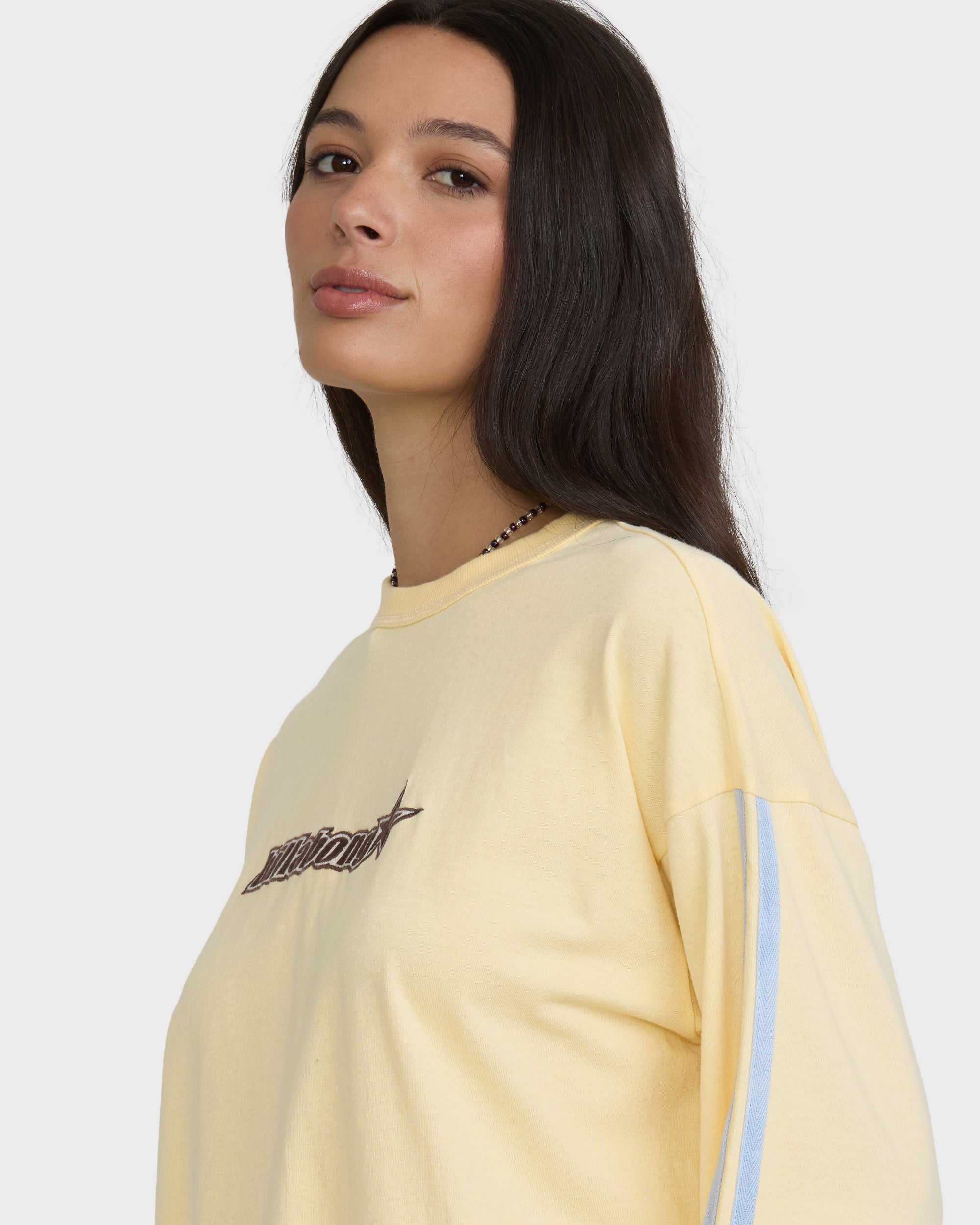 Static Surf Long Sleeve Jersey T-Shirt - Light Yellow