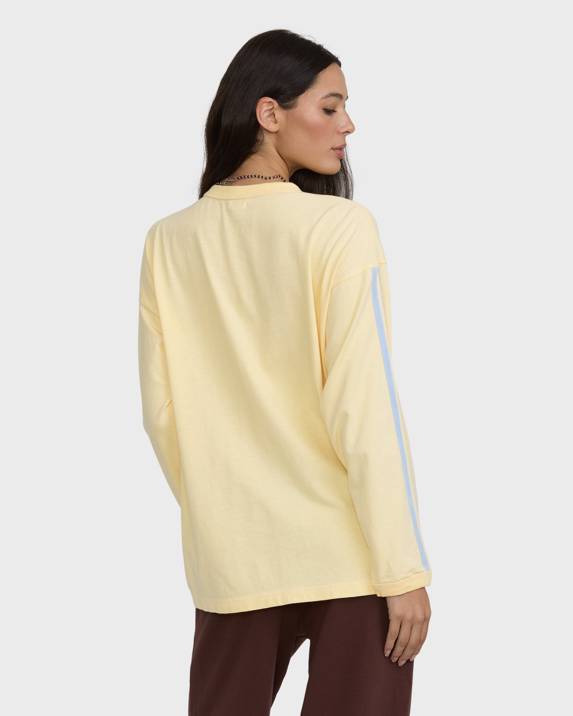 Static Surf Long Sleeve Jersey T-Shirt - Light Yellow