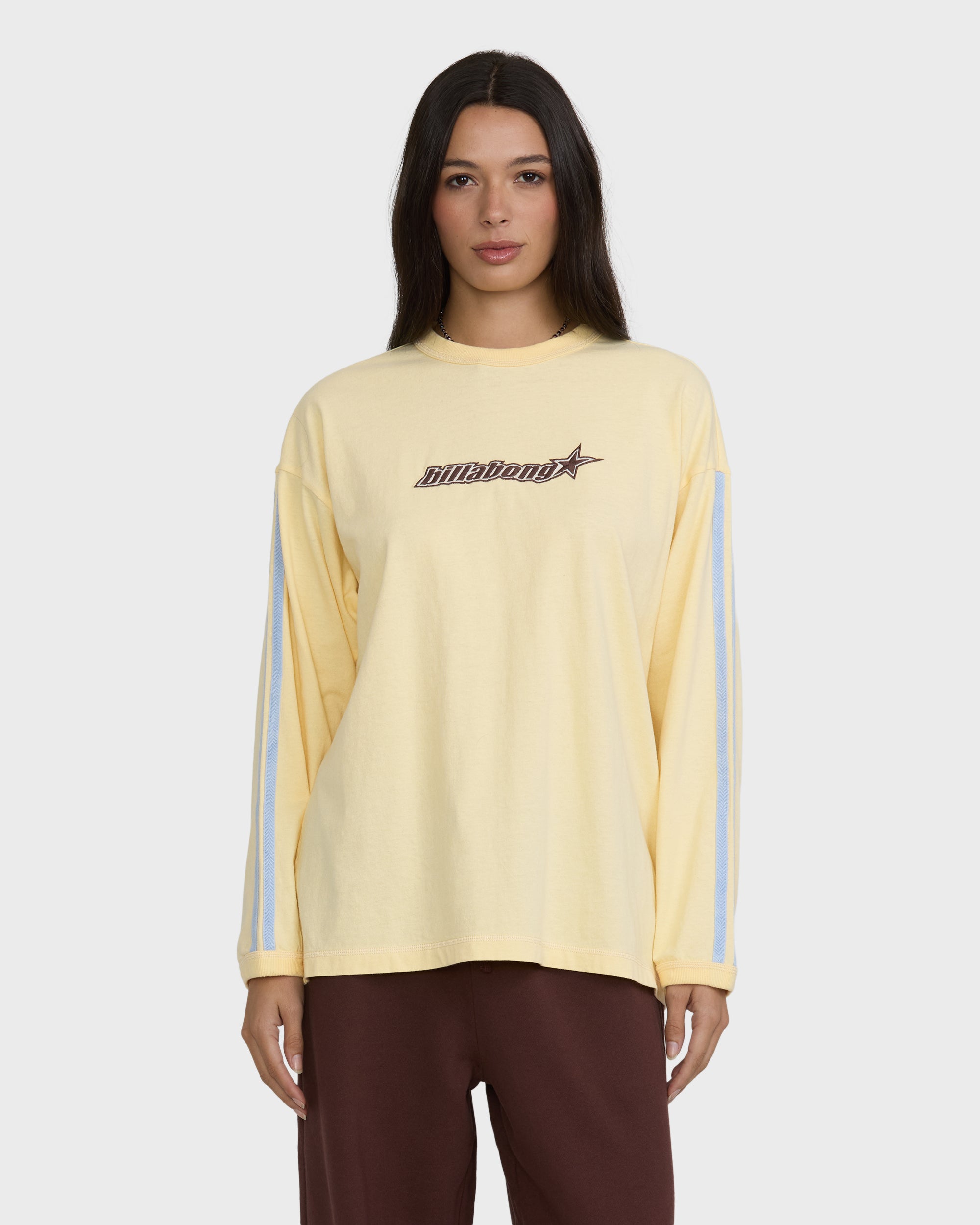 Static Surf Long Sleeve Jersey T-Shirt - Light Yellow