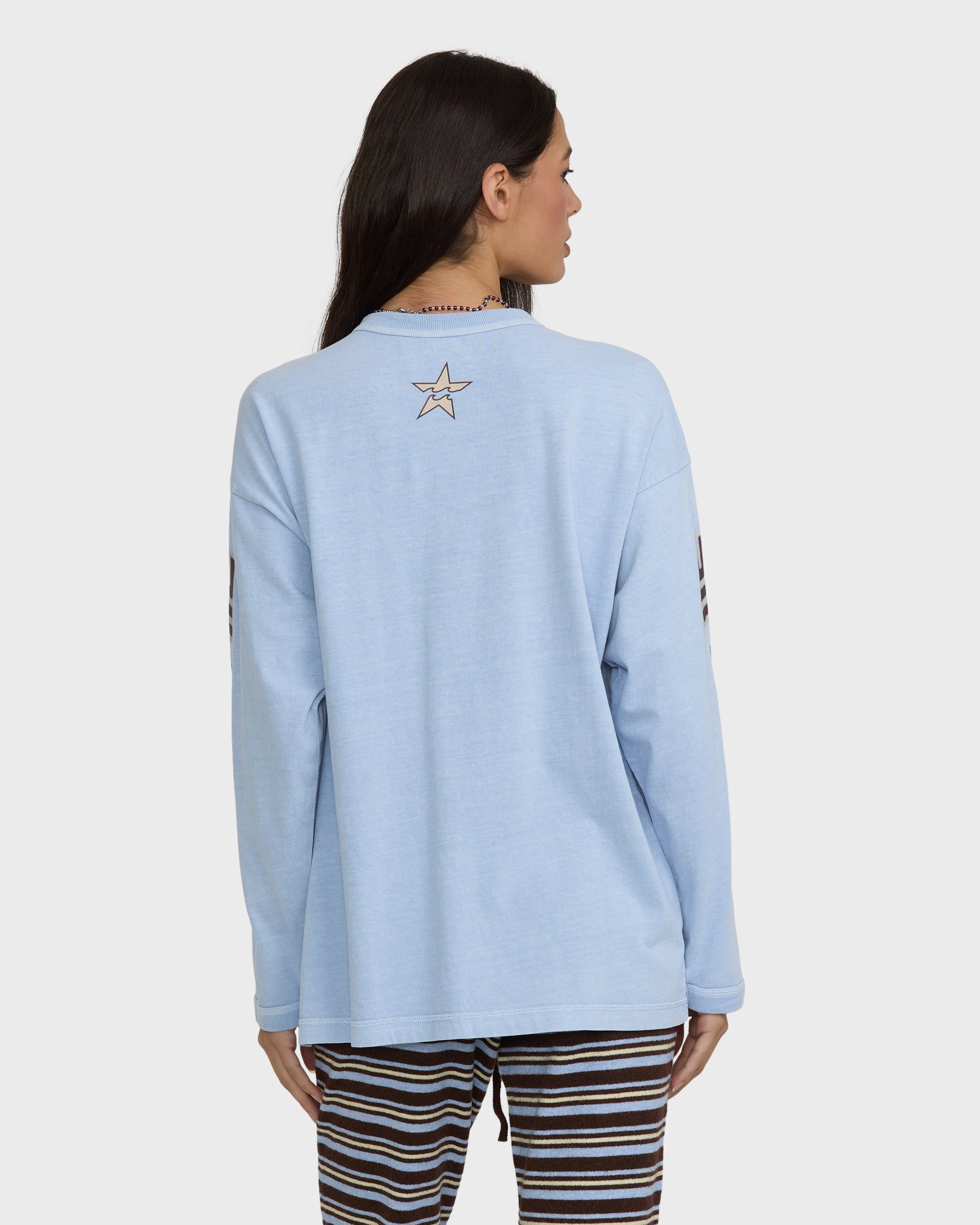 Wave Glow Long Sleeve Jersey T-Shirt - Cornflower