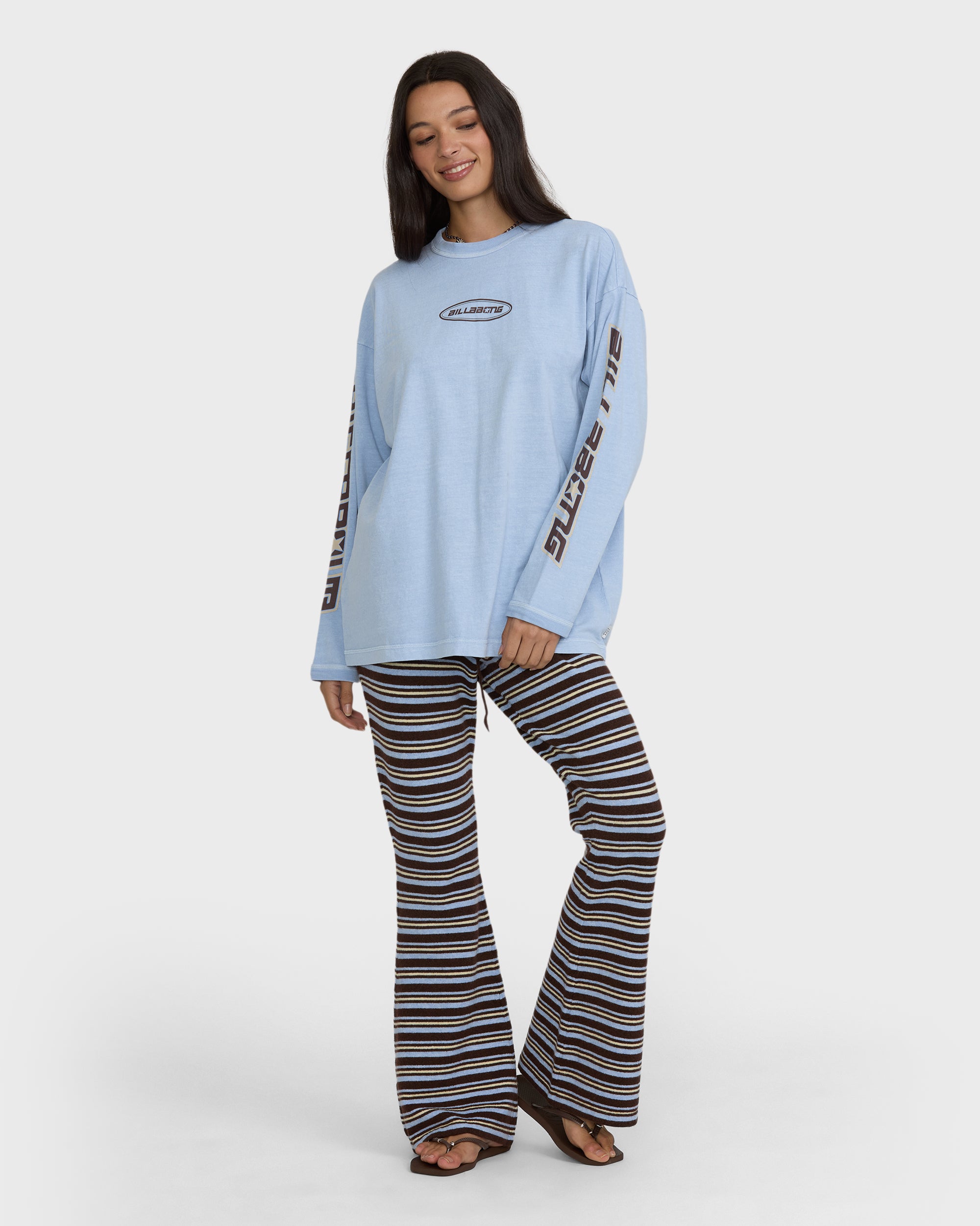 Wave Glow Long Sleeve Jersey T-Shirt - Cornflower