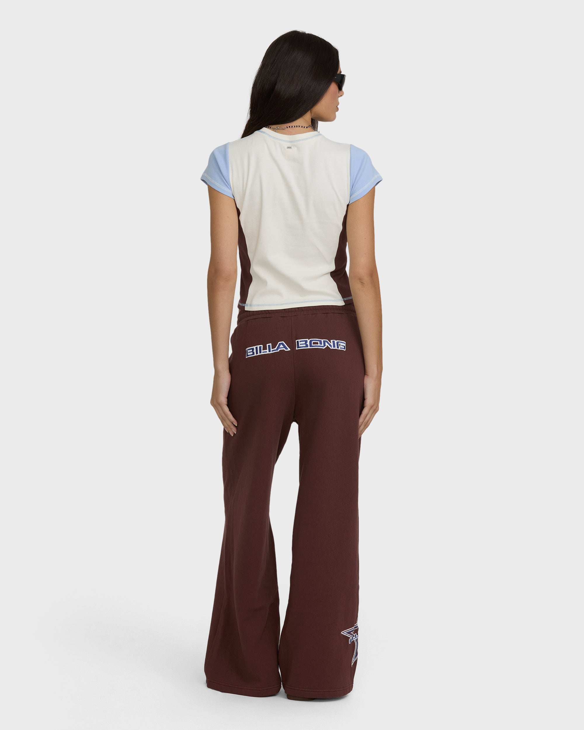 Star Crossed High Rise Wide Leg Fleece Sweatpants - Teak