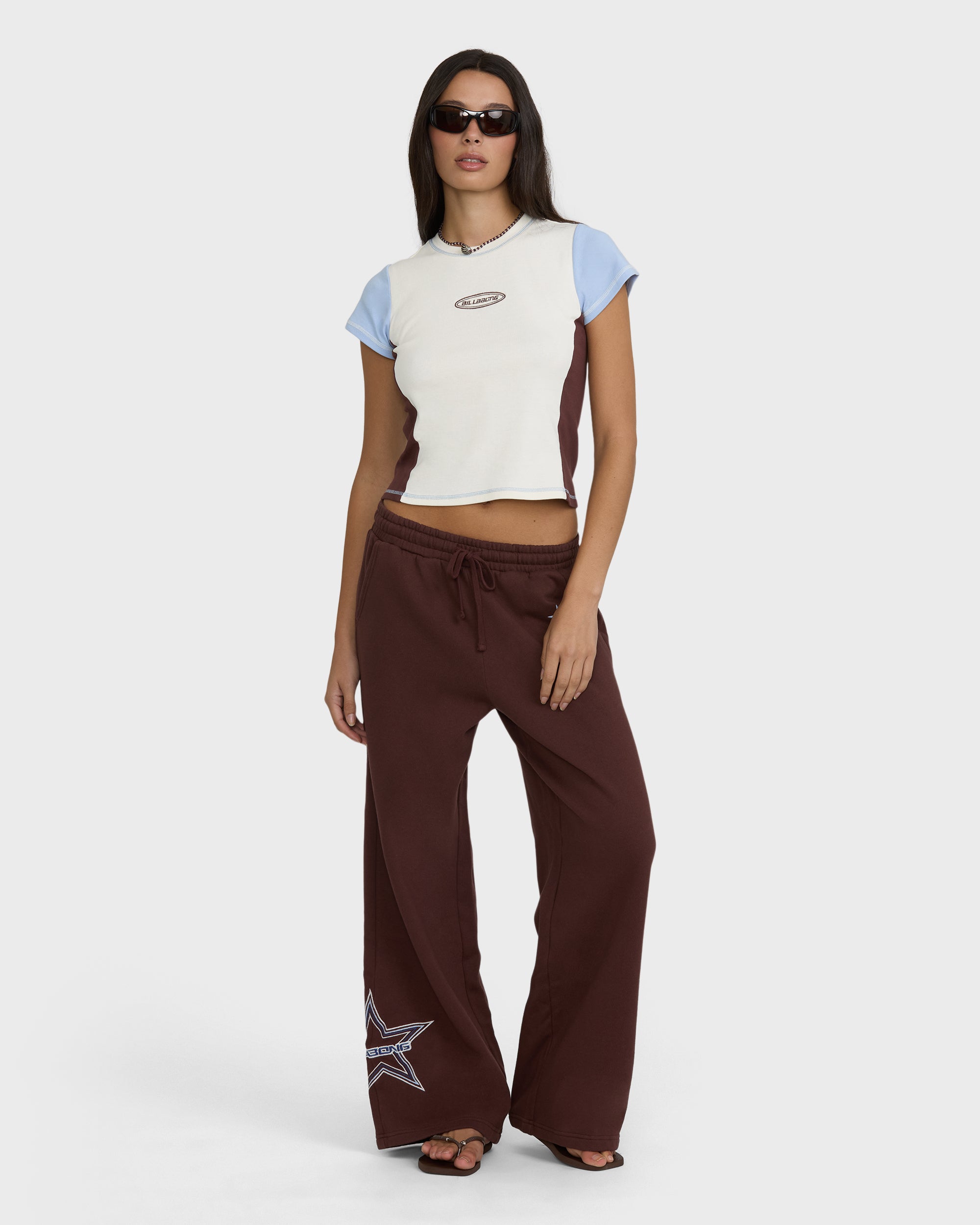 Sporty Short Sleeve Rib Knit T-Shirt - Salt Crystal